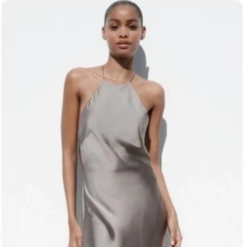 ZARA NWT SATIN CAMISOLE COCKTAIL DRESS BACKLESS 2916/331/916